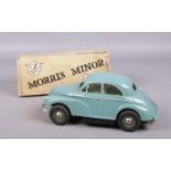 A Victory Industries Morris Minor model car. Battery operated. (boxed)