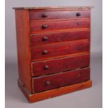 An early Victorian six drawer mahogany specimen chest H: 45cm, W:37.5cm,D:23.5cm. Some beading is