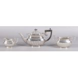 A Victorian silver three part tea set assayed Birmingham 1899 by Elkington & Co Ltd. Bearing