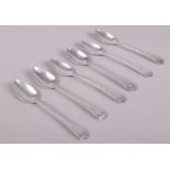 A set of six George III teaspoons. With bright cut decoration. Assayed Newcastle by Dorothy