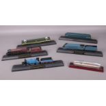 Six model trains. 1938 Class 'A4' No 4468 Mallard, 1886 Caledonian 'Single' 4-2-2 No.123, 1935 No.