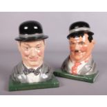 A pair of Royal Doulton 'Laurel & Hardy' limited edition bookends. Oliver Hardy D7120 Stan Laurel