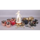 A large quantity of collectables. To include resin Blacksmith figure, opium weights, metal tiger and