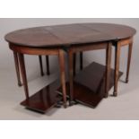 A George III mahogany double D-end dining table. With centre piece and two additional leaves. Height