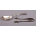 Two pieces of Silverware. To include a Victorian Silver fiddle pattern sugar spoon. Assayed in