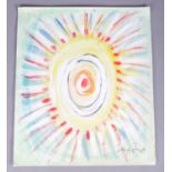 Sir Terry Frost, R.A. (1915-2003), sun, an abstract oil and watercolour on paper, signed. 54cm x