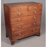 A 19th Century Oak chest of drawers. Comprising of two short over four long drawers, each with brass