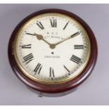 An eight day fusee school clock. With painted dial having Roman numeral markers, signed M. R. C.