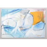 Peter Lanyon (1918-1964), an unframed oil on canvas, abstract scene. Signed. 51cm x 76.5cm.
