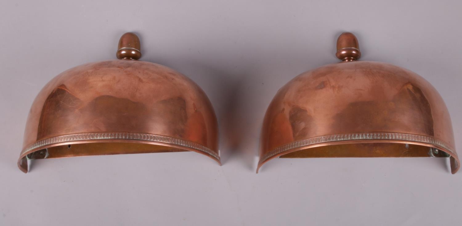 A pair of art deco copper wall lights. - Image 2 of 2