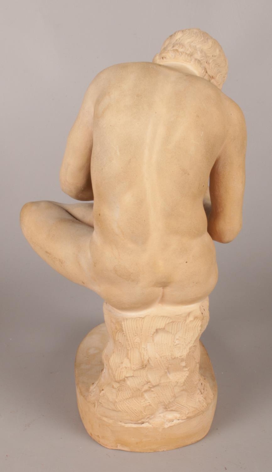 After antiquity, a terracotta sculpture of Spinario/Boy with Thorn. 23.5cm. - Image 3 of 4
