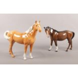 Two Beswick Horse figures. Palomino etc