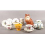 A quantity of miscellaneous. Royal Albert 'Poppy' cup/saucer, Beswick Cat No 1867, Three