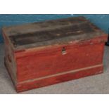 A painted engineers tool chest. With fitted interior (46cm x 94cm)