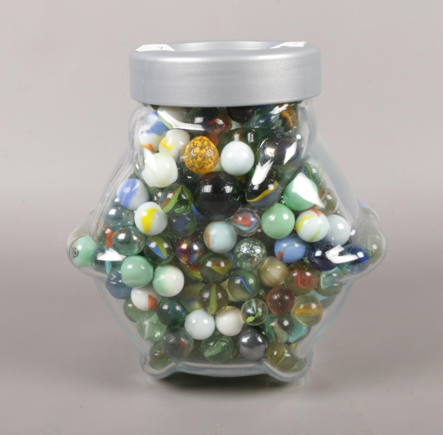 A collection of assorted glass marbles. (approx 470)
