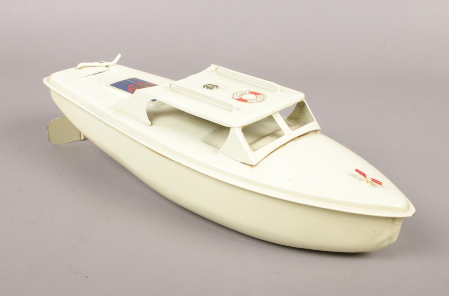 A boxed Sutcliffe Sprite day cruiser clockwork model boat. - Image 2 of 4