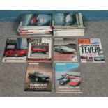 A box of Performance Car Magazine. Including 1980s examples, etc.