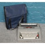 A cased Boots PT1000 portable typewriter.