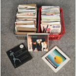 Two boxes of single records. Includes The Police, Status Quo, Roy Orbison etc.