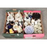 Two boxes of assorted ceramics. To include examples from Royal Worcester, Royal Doulton and Limoges.