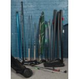 A quantity of fishing equipment. Berkley fireblade B88100 Match 423cm fishing rod, Competition