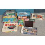 A quantity of board games. Including Kerplunk, Risk, card games, connect 4, etc.