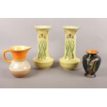 A collection of Shelley ceramic's. Pair of vases, jug, small vase.