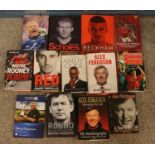 A quantity of autobiography book related to Manchester United. Including David Beckham, Gary