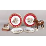 A selection of Horse themed ceramics. To include a Beswick Shire horse, a Leonard Collection Shire