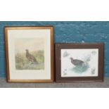 Two framed prints depicting Grouse. To include a Nigel Hemming & Charles Stanley Todd. H:32cm W: