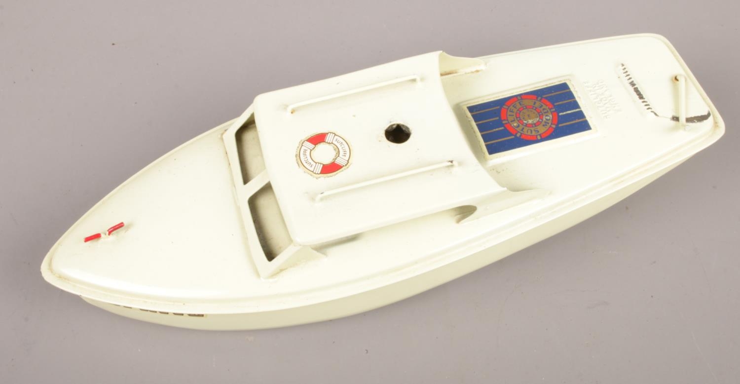 A boxed Sutcliffe Sprite day cruiser clockwork model boat. - Image 4 of 4