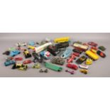 A box of diecast vehicles. Including Corgi Toys Centurion Mk II, Dinky Toys Spectrum Vehicle,