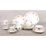 A Salisbury part tea set. Cups/saucers, dessert plates, cake plate. To include a ceramic coffee set.