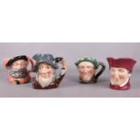 Four Royal Doulton character jugs. RIP Van Winkle D6438, The Cardinal, Auld Mac D5823, Falstaff