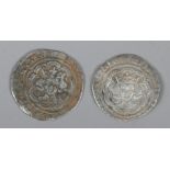 Two Edward IV (second reign 1471-1483) silver half groats, London.