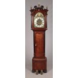 A George III oak longcase clock by William Taylor, Whitehaven. With brass dial and moon phase,