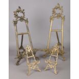 A quantity of brass easel picture stands. (54cm x 23cm)(24cm x 12cm)