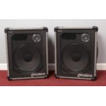 A pair of Carlsbro PA115 speakers.