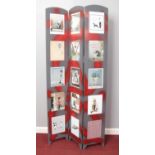 A folding screen with Banksy prints in each panel. H:176cm W:89cm