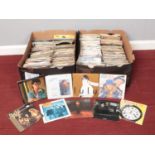 Two boxes of 45rpm vinyl records. Culture Club, U2, Jason & Kylie, Lulu, Bucks Fizz, Wet Wet Wet,