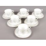 A quantity of Montfort Biltons bone china teawares. Five trios with additional cup and side plate.