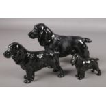 Three Royal Doulton figures of spaniels, Lucky Star of Ware. HN1000, HN1020, HN1021