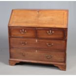 A Georgian mahogany bureau with fitted interior. (106cm x 106cm x 54cm)