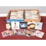 Two boxes of 45 rpm vinyl records. Sinitta, John Travolta - Olivia Newton-John, Daryl Hall & John
