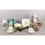 A collection of assorted items. To include a Carlton Ware lidded tureen, three Shelley cups, saucers