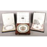 Five boxed Limited Edition display plates, including examples depicting Winchester Cathedral and