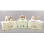Three boxed limited edition Brambly Hedge figures. Comprising of 'Shooting the Rapids'(DBH61), '
