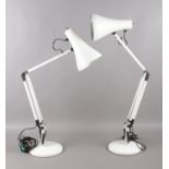 A matching pair of 20th Century articulated anglepoise (Model 90) desk lamps.(White) H: 79cm. Both