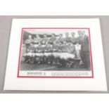 A 1966 Manchester United football team signed photograph. Bobby Charlton, Matt Busby, Denis Law