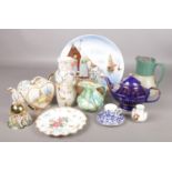 A collection of ceramics. Includes Royal Crown Derby Derby Days plate, Coalport, Langley, charger